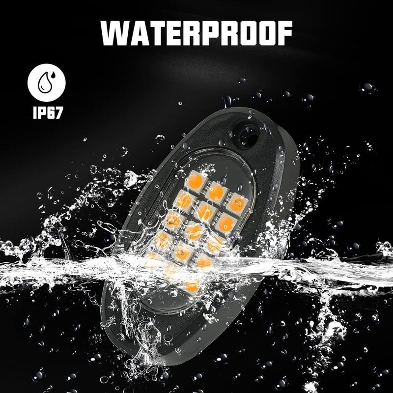 Winunite 12 Pods Quick Connect White Rock Lights, 4M Extension Wires Each Light, 15 SMD Chips, High Adhesive Stickers, 6000K Pure White, IP67 Waterproof, Fit for Trucks Trailer SUV ATV UTV - Image 3